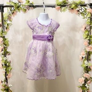 Purple fancy toddler dress with flowers